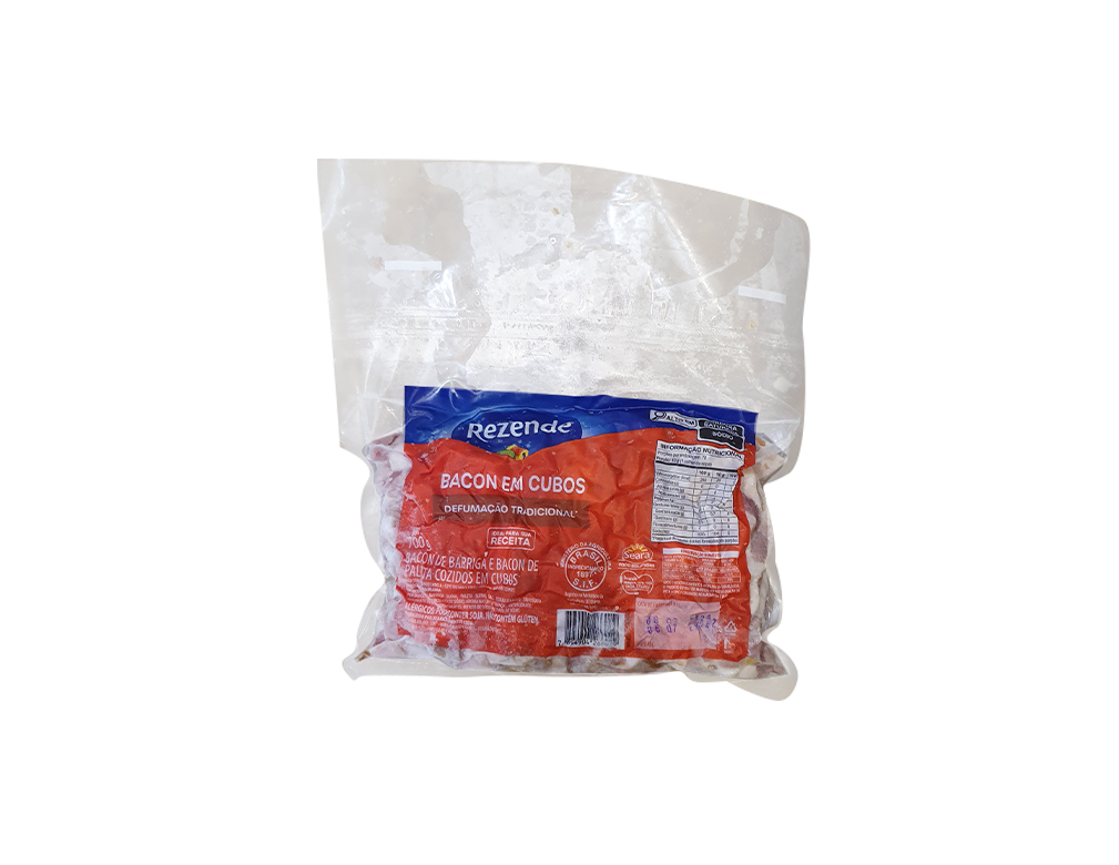 BACON EM CUBOS REZENDE 700 G (CX 12 PCT)